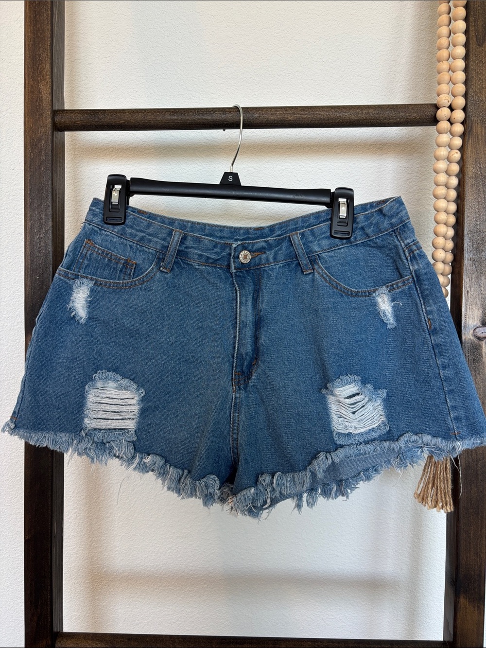 SHEIN Distressed Blue Denim Cutoff Shorts